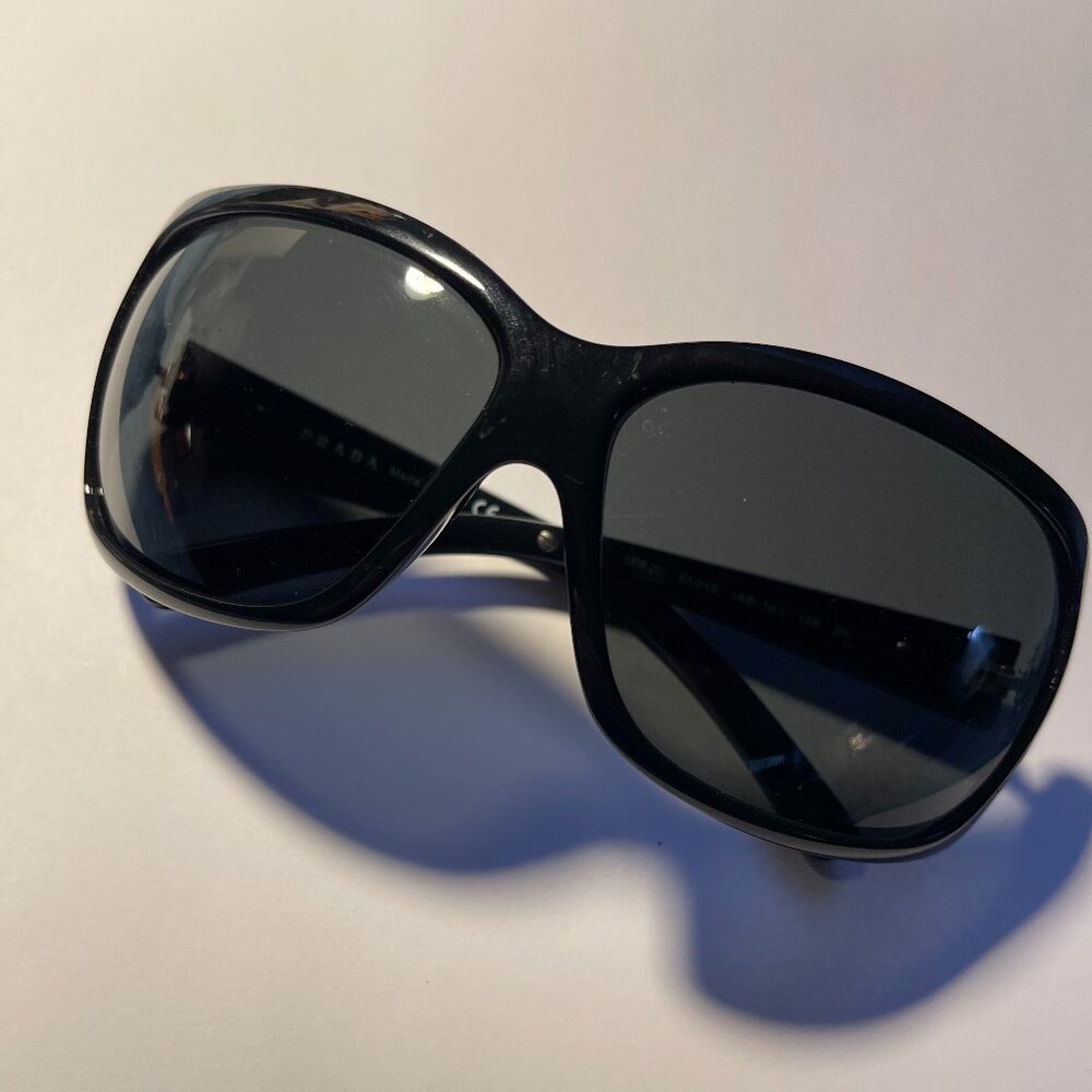 Y2K Vintage PRADA Women Sunglasses Oversized Super Cool Black 65-13